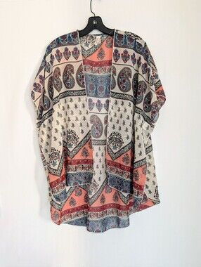Live 4 Truth Boho Paisley Kimono Cardigan Open Front Lightweight Medium